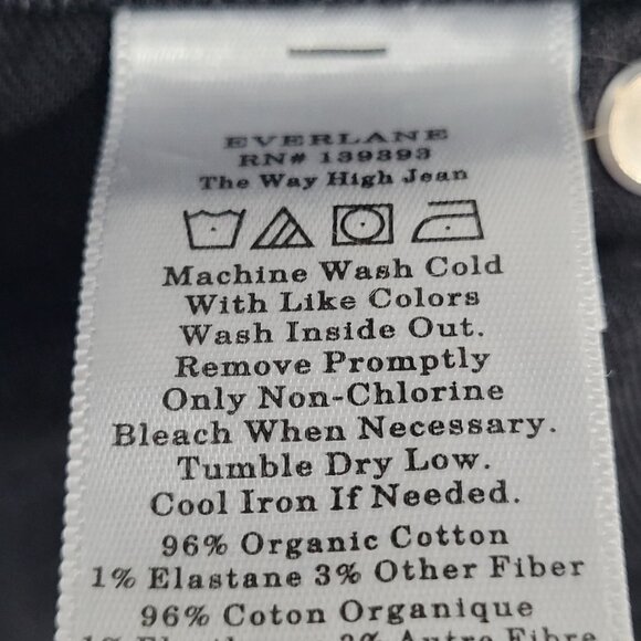 Everlane Black Denim Organic Cotton The Highway Jean Cropped Cut Off 30x22 - Picture 4 of 12